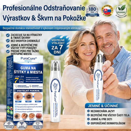 🔥PuraCure® 👩‍⚕️ 7-dňové pero na odstraňovanie kožných výrastkov a znamienok – bezbolestný a bez jaziev, profesionálny valčekový aplikátor