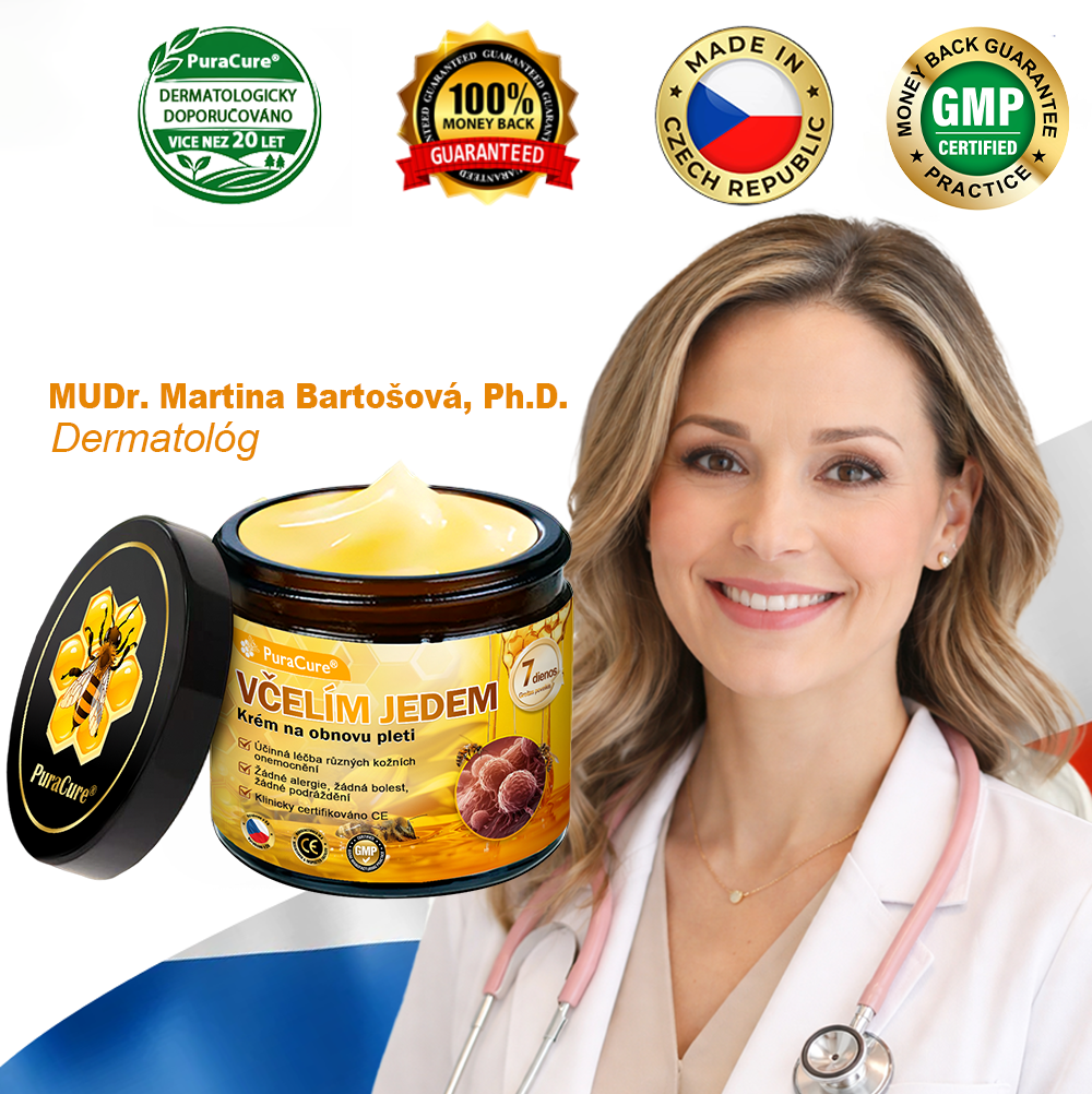 🧡PuraCure® Krém na obnovu pleti s včelím jedem 🔥 Český vývoj, výroba a dodávka v České republice